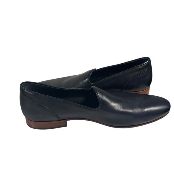 8 BY YOOX NAVY BLUE LEATHER LOAFER SHOES EU SIZE 42 US SIZE 9 - Picture 7 of 10